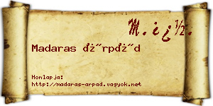 Madaras Árpád névjegykártya