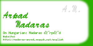 arpad madaras business card